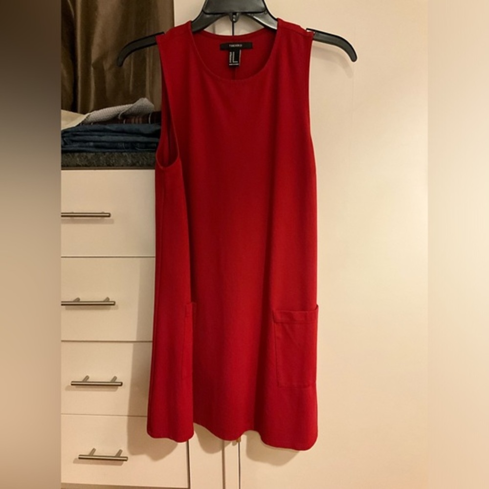 Forever 21 vintage style women’s red sleeveless jumper or mini dress, medium
